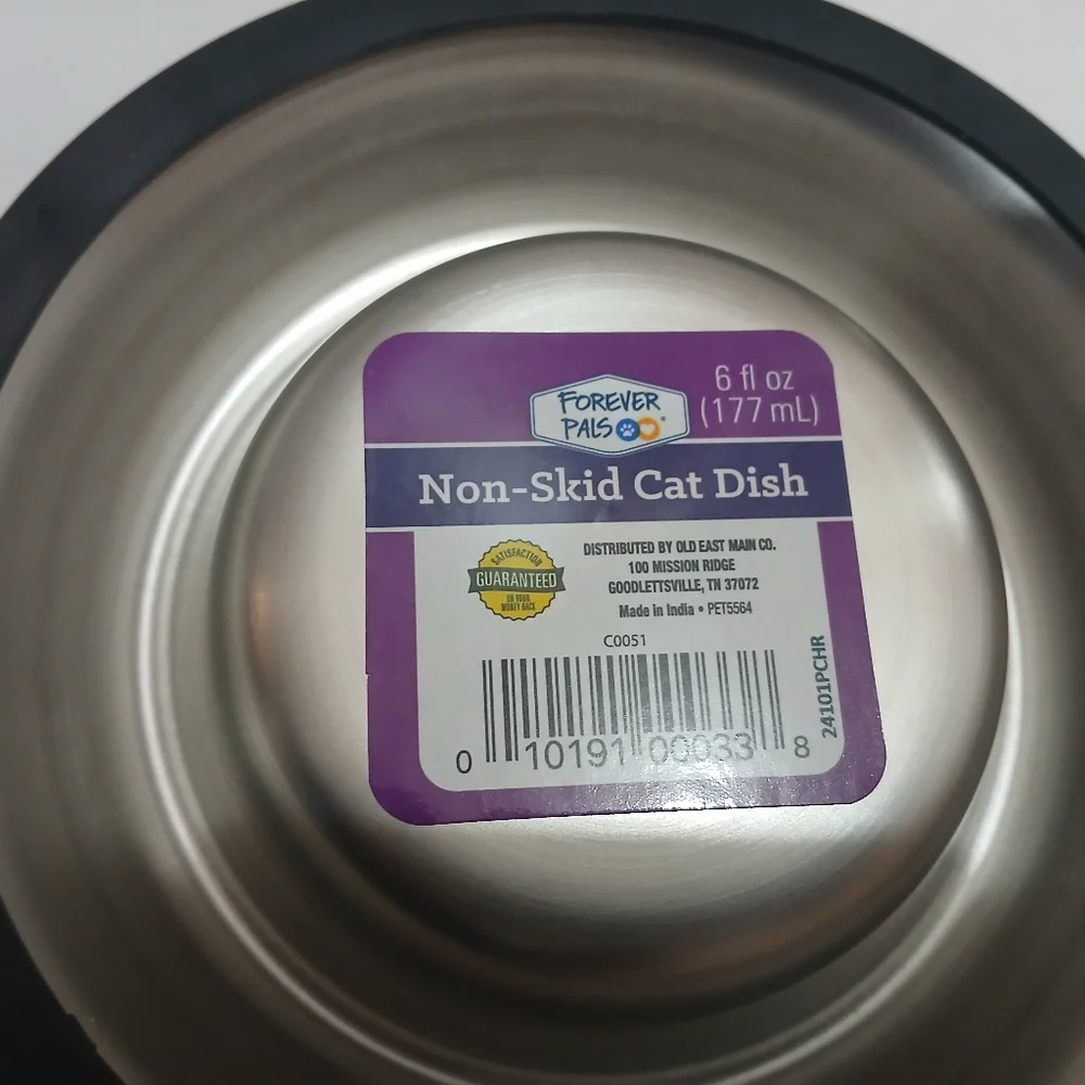 Stainless Steel Pet Bowl with Black Base
